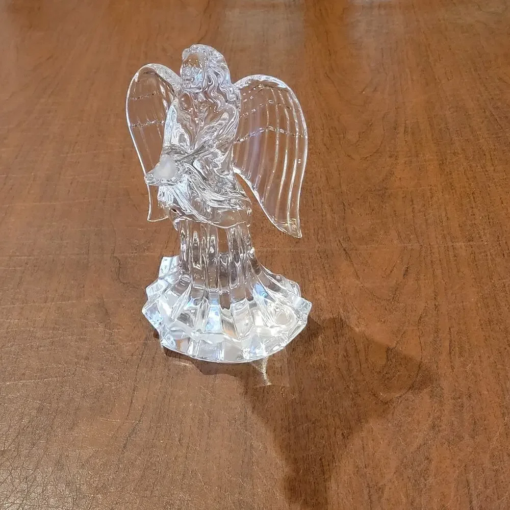 Lenox Irish Spring Prayer for Peace Angel with Dove Figurine Lead Crystal